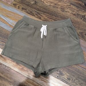 Aerie Ribbed Knit Green Shorts